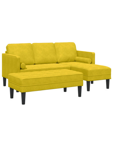 Set di divani con cuscino 2 pcs Giallo Poliestere