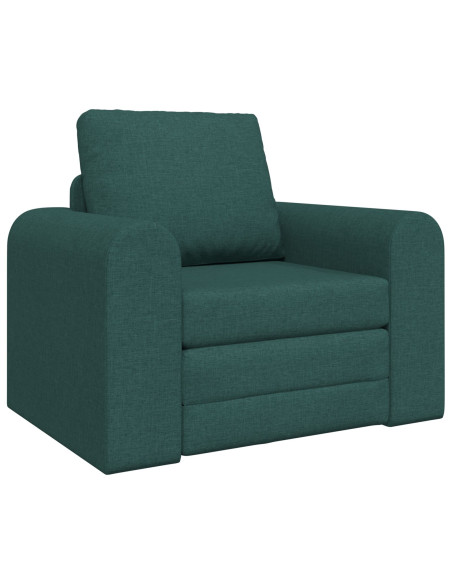Divano Letto a Pavimento 2-in-1 Verde Scuro 98x71x83 cm Tessuto