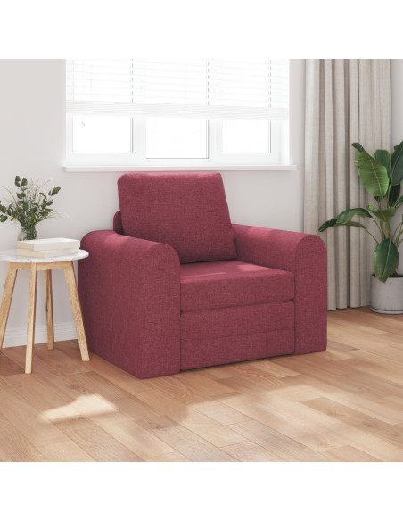 Divano Letto 2-in-1 Rosso Borgogna 98x71x83 cm Tessuto