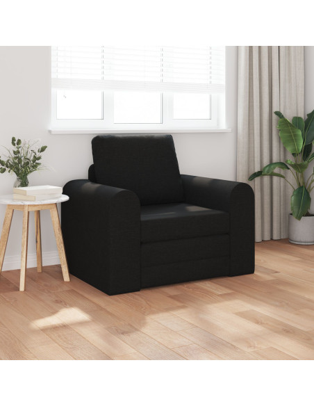 Divano Letto 2-in-1 Nero 98x71x83 cm in Tessuto