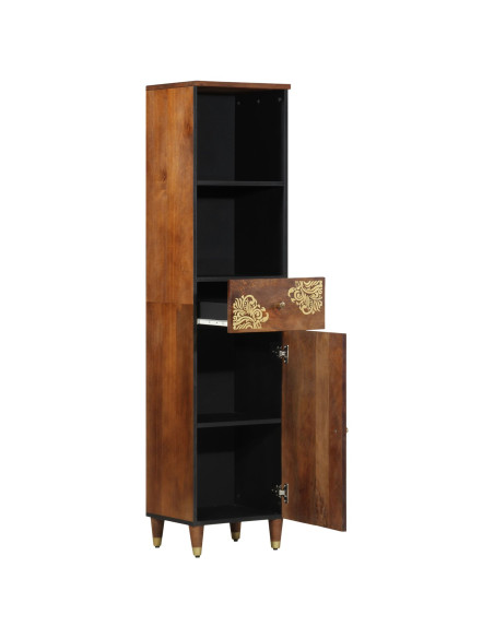 Mobile da Bagno con cassetto marrone ambrato 38 x 33 x 160 cm