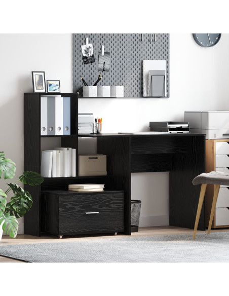 Mobile con Cassetti  Rovere Nero Legno Ingegnerizzato Compatto