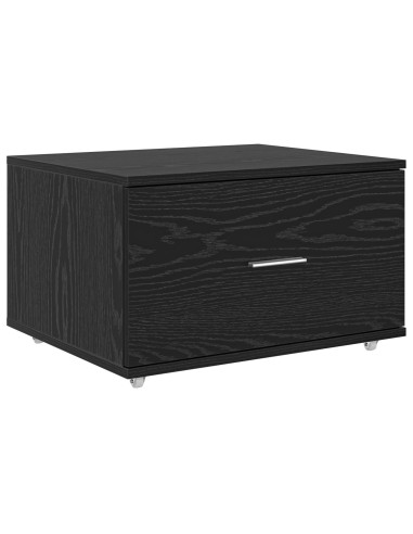 Mobile con Cassetti con ruota Rovere Nero 55 x 45 x 31 cm