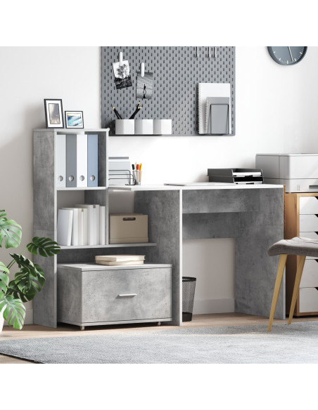 Mobile con Cassetti con ruota Grigio cemento 55 x 45 x 31 cm