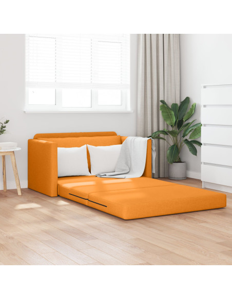 Divano letto a pavimento 2 in 1 Giallo Scuro 124x71x78 cm Tessuto