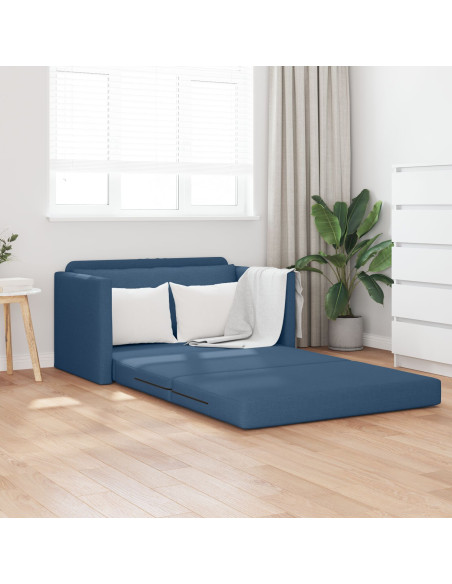 Divano Letto 2-in-1 Blu 124x71x78 cm Tessuto