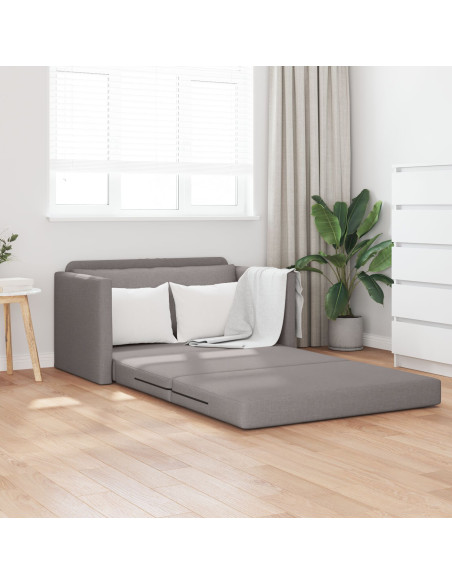 Divano Letto in Pietra 2-in-1 Tortora 124x71x78 cm Tessuto