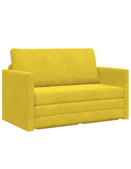 Divano da pavimento letto 2-in-1 Giallo 124x204x61 cm Velluto