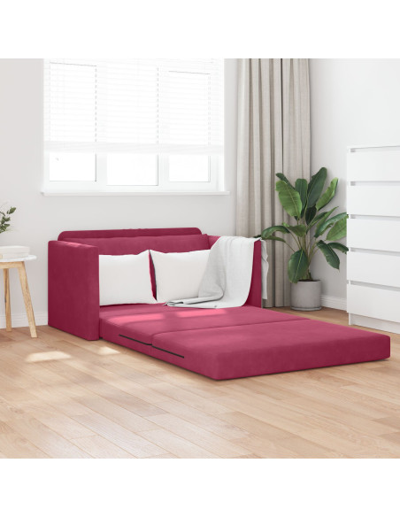 Divano letto 110cm Rosso Vino Velluto