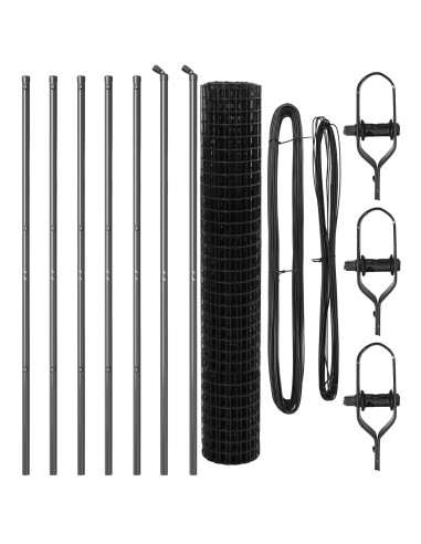 Recinzione con Posto Grigio 1,6 x 10 m Acciaio e PVC