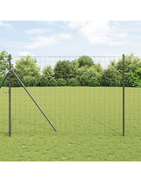 Recinzione Euro  con 7 Pali 1.5x10 m Acciaio Galvanizzato Grigio