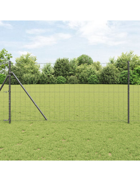 Recinzione Euro  con 7 Pali 1.2x10 m Acciaio Zincato Grigio