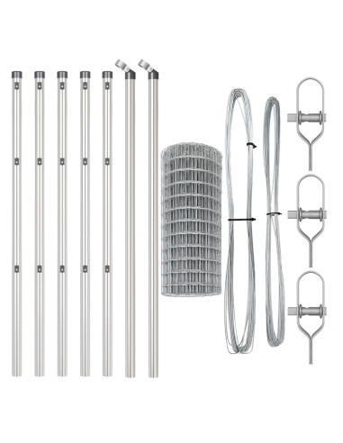 Recinzione con Posto Argento 0,6 x 10 m Acciaio e PVC