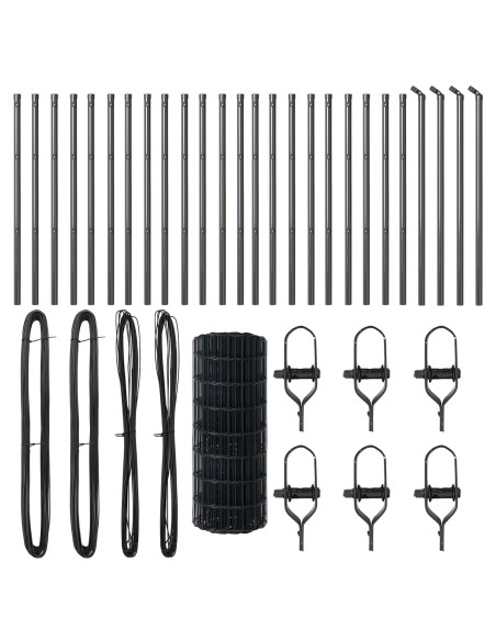 Recinzione con Posto Grigio 0,6 x 50 m Acciaio e PVC