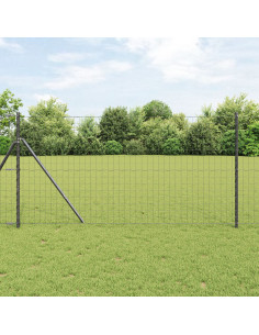 Recinzione con Posto Grigio 1,2 x 25 m Acciaio
