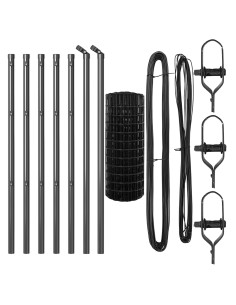 Recinzione con Posto Grigio 0,4 x 25 m Acciaio e PVC