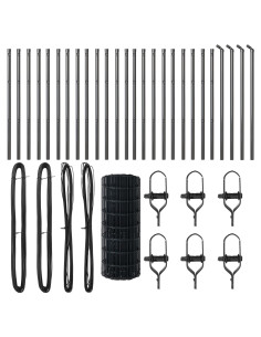 Recinzione con Posto Grigio 0,6 x 50 m Acciaio e PVC