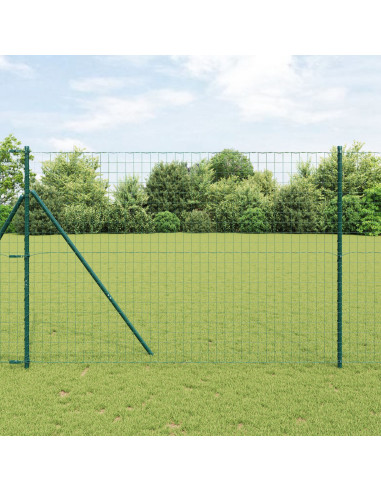 Recinzione con Posto Verde 1,6 x 10 m Acciaio e PVC