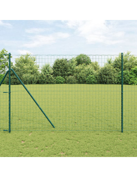 Recinzione con Posto Verde 1,6 x 10 m Acciaio e PVC