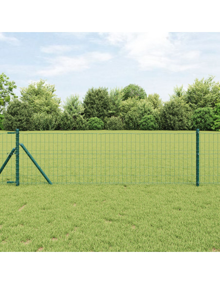 Recinzione Euro  con 13 Post 0.6x50 m Acciaio Zincato Verde