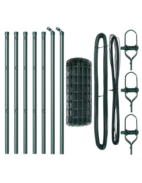 Reticolo Euro di  con 7 Post 0.4x10 m in Acciaio Zincato Verde