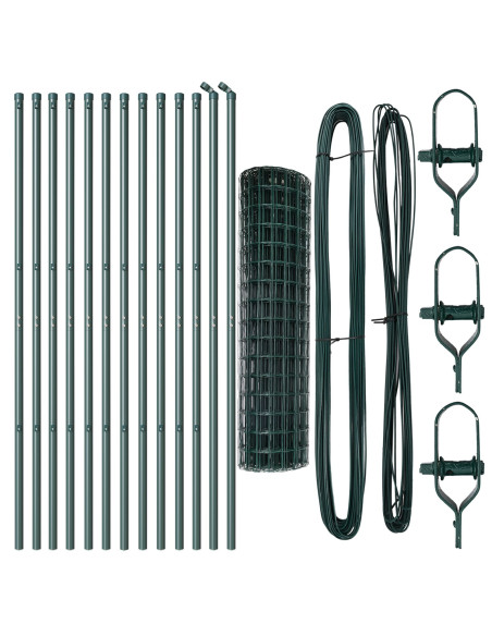 Euro Fence con 13 post 1.2x25 m in acciaio galvanizzato verde