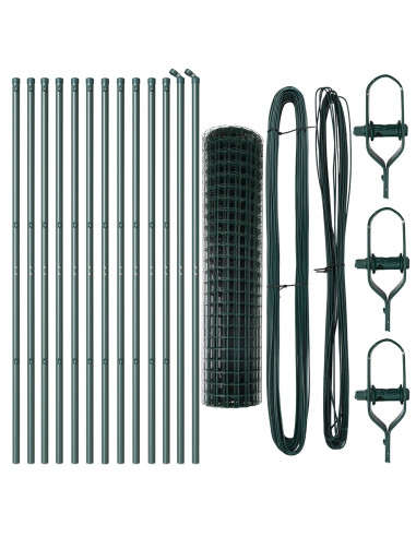 Recinzione con Posto Verde 1 x 25 m Acciaio e PVC