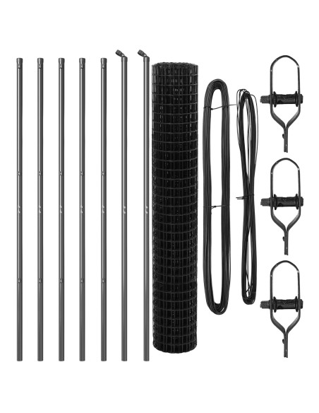 Recinzione con Posto Grigio 1,5 x 10 m Acciaio e PVC