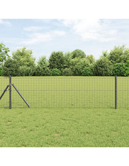 Recinzione Euro  con 7 Pali 0.8x10 m in Acciaio Zincato Grigio