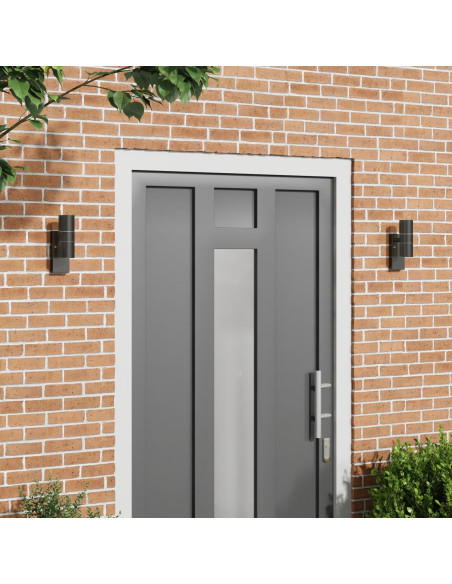 Lampade da Parete Esterne 2 pz Acciaio Inossidabile Nero IP44