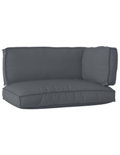 Set di Cuscini per Pallet 3 pcs Antracite Tessuto Oxford