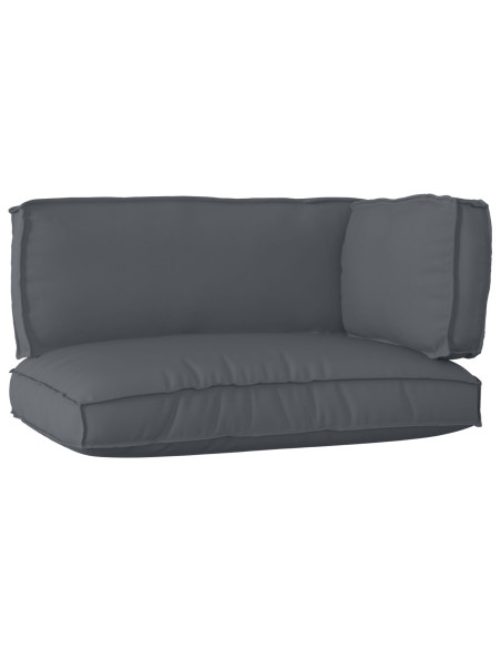 Set di Cuscini per Pallet 3 pcs Antracite Tessuto Oxford