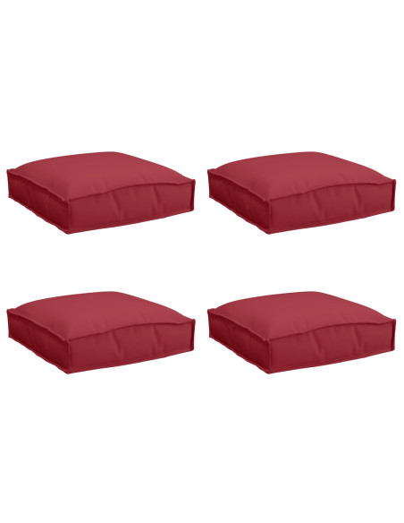 Cuscini per pallet  per seduta 4 pz Rosso vino 40x40x8 cm Tessuto Oxford