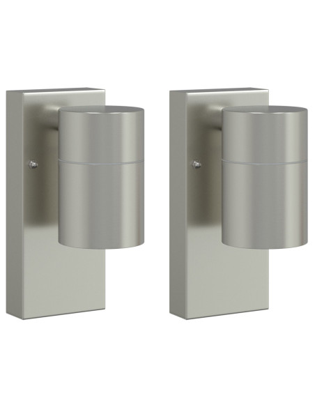 Lampade da parete esterne  2 pz Acciaio inox Argento IP44