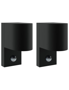 Lampada da Parete Esterna 2 pcs Nero 12 x 7 x 15 cm