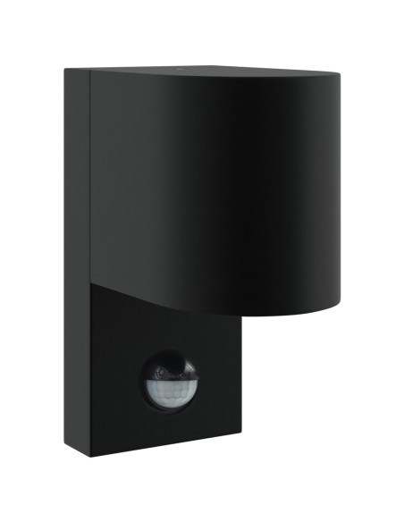 Lampade da Parete da Esterno con Sensore Nero Acciaio Inossidabile IP44