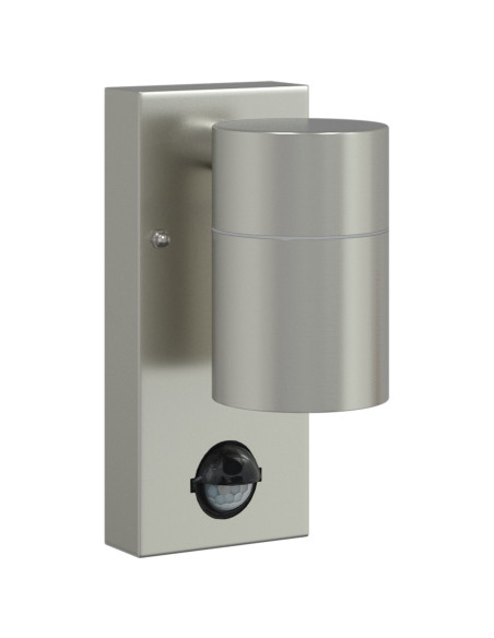Luce da parete esterna con sensore Acciaio inox IP44