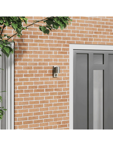 Luce da parete esterna con sensore Acciaio inox IP44