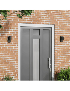 Lampada da Parete Esterna 2 pcs Nero 6,5 x 10,5 x 16 cm