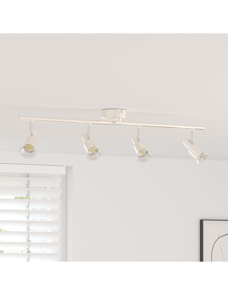 Faretto da soffitto 4 Vie Regolabili in Nickel Spazzolato GU10