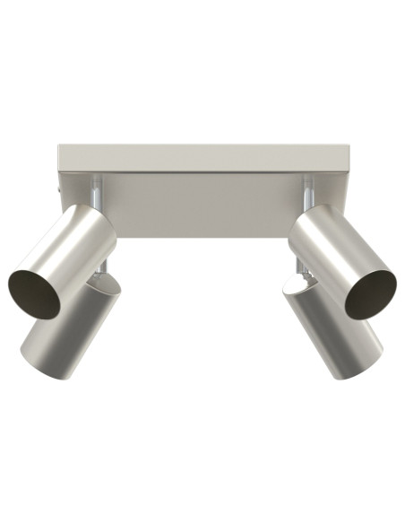 Faro da soffitto  4 Vie Regolabili Nichel Spazzolato GU10