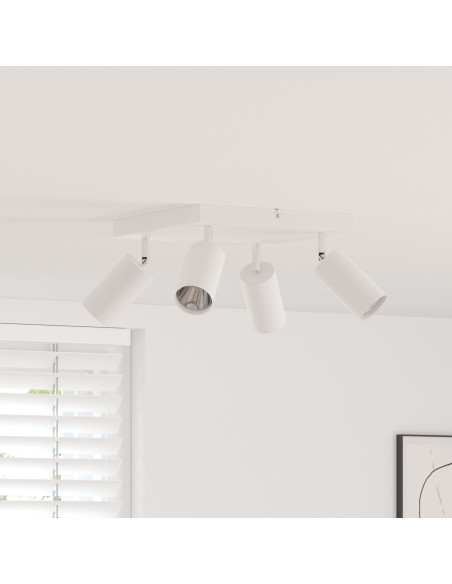 Faretto da soffitto 4 vie regolabile bianco GU10