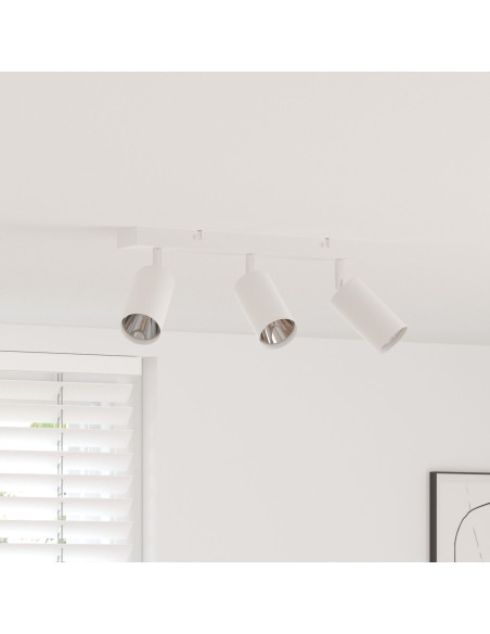 Farettone da soffitto  3 Vie Regolabile Bianco GU10