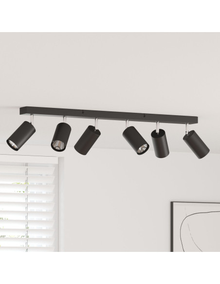 Faretti da soffitto  6 vie regolabili GU10 neri