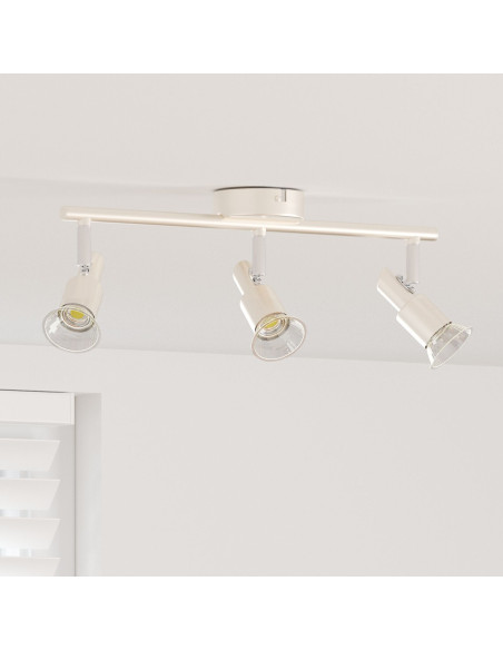 Faretto da soffitto  3 Vie Regolabile Nichel Spazzolato GU10