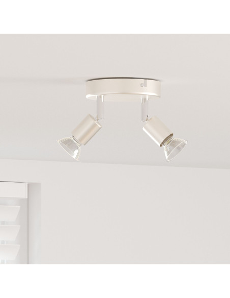 Faretti da soffitto  2 Vie Regolabile Nichel Spazzolato GU10