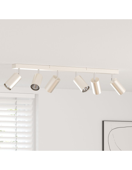 Faretto da soffitto  6 vie regolabili GU10 in nichel spazzolato