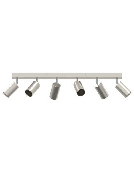 Faretto da soffitto  6 vie regolabili GU10 in nichel spazzolato