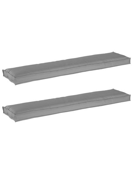 Cuscini per panca  2 pezzi Grigio 180x40x8 cm Tessuto Oxford