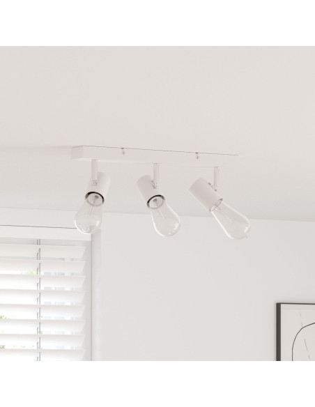 Faretto da soffitto  3 vie regolabili Bianco E27